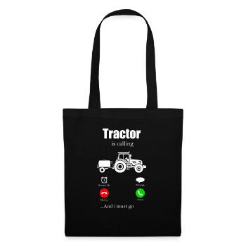 Tracteur - Sac en tissu - noir - Devant
