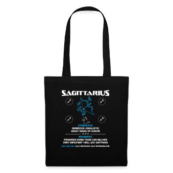 Sagittaire Astrologie - Sac en tissu - noir - Devant