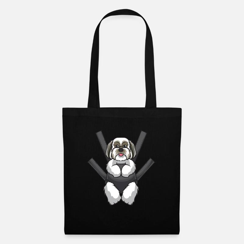 Lhasa Apso Hund - Stoffbeutel - Schwarz