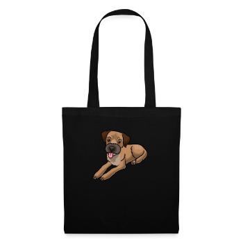 Border Terrier - Sac en tissu - noir - Devant