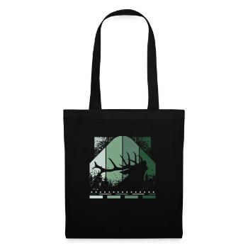 Rétro Cerf - Sac en tissu - noir - Devant