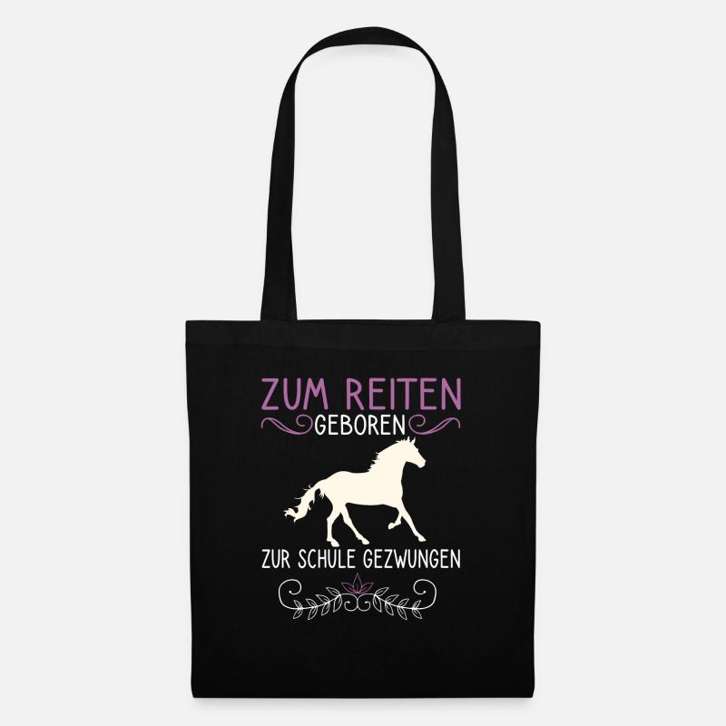 Reitspruch Pferdemädchen Reiten Pferde Motiv - Stoffbeutel - Schwarz