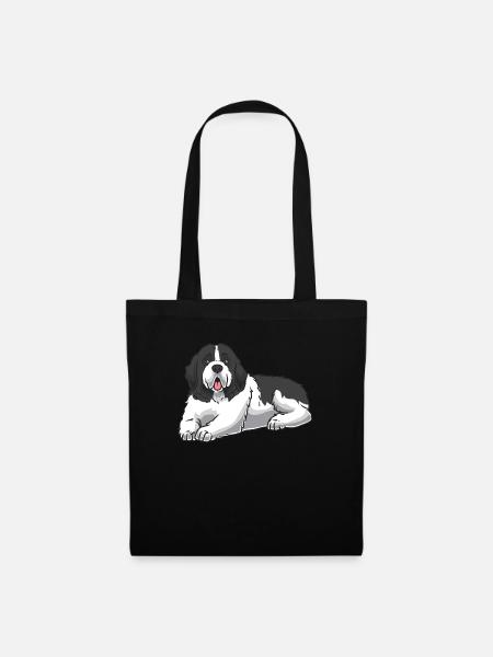 Landseer Hund - Stoffbeutel - Schwarz