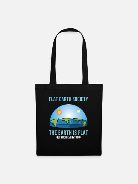 Flat Earth Society Flache Erde Karte Modell - Stoffbeutel - Schwarz