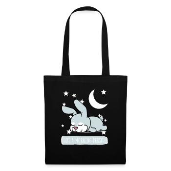 Hase Schlafshirt Pyjama Schlafanzug - Stoffbeutel - Schwarz - Vorne
