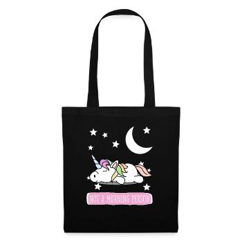 Unicorn sleep shirt pajamas pajamas - Tote Bag - black - Front