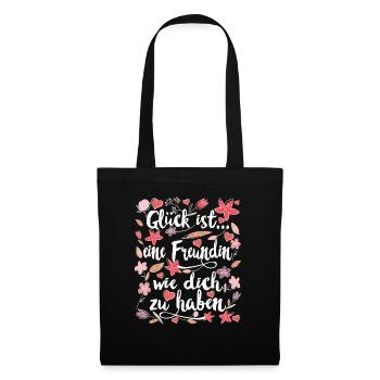 Freundin beste Freundinnen Geschenk - Stoffbeutel - Schwarz - Vorne