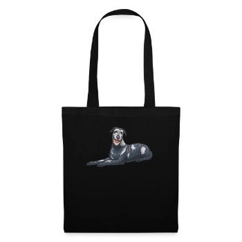 Chien-loup irlandais - Sac en tissu - noir - Devant