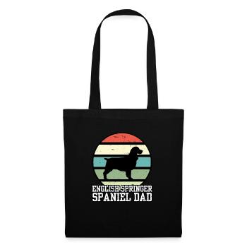 English Springer Spaniel Dad I Retro Spaniel Dad - Stoffbeutel - Schwarz - Vorne