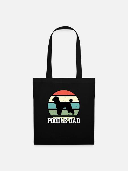 Poodle Dad I Retro Poodle Dad - Stoffbeutel - Schwarz