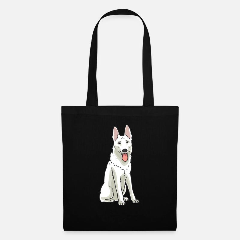 Weißer Schweizer Schäferhund - Stoffbeutel - Schwarz