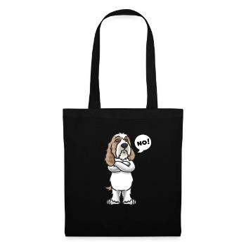 Sturer Petit Basset Griffon Vendéen Hund - Stoffbeutel - Schwarz - Vorne