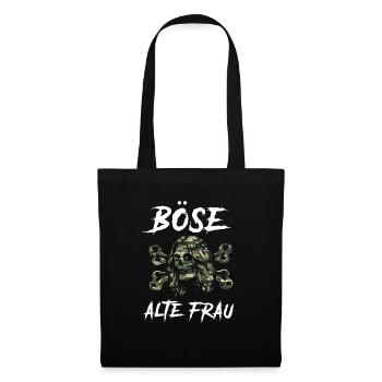 Böse alte Frau - Stoffbeutel - Schwarz - Vorne