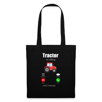 Tracteur - Sac en tissu - noir - Devant
