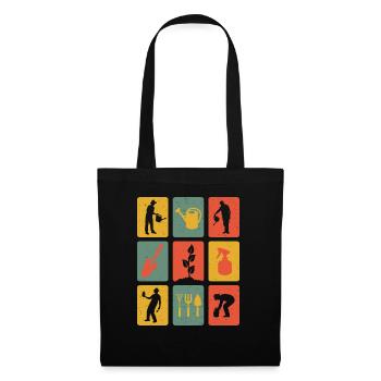 Jardiniers vintage Jardin jardin arrosoir - Sac en tissu - noir - Devant