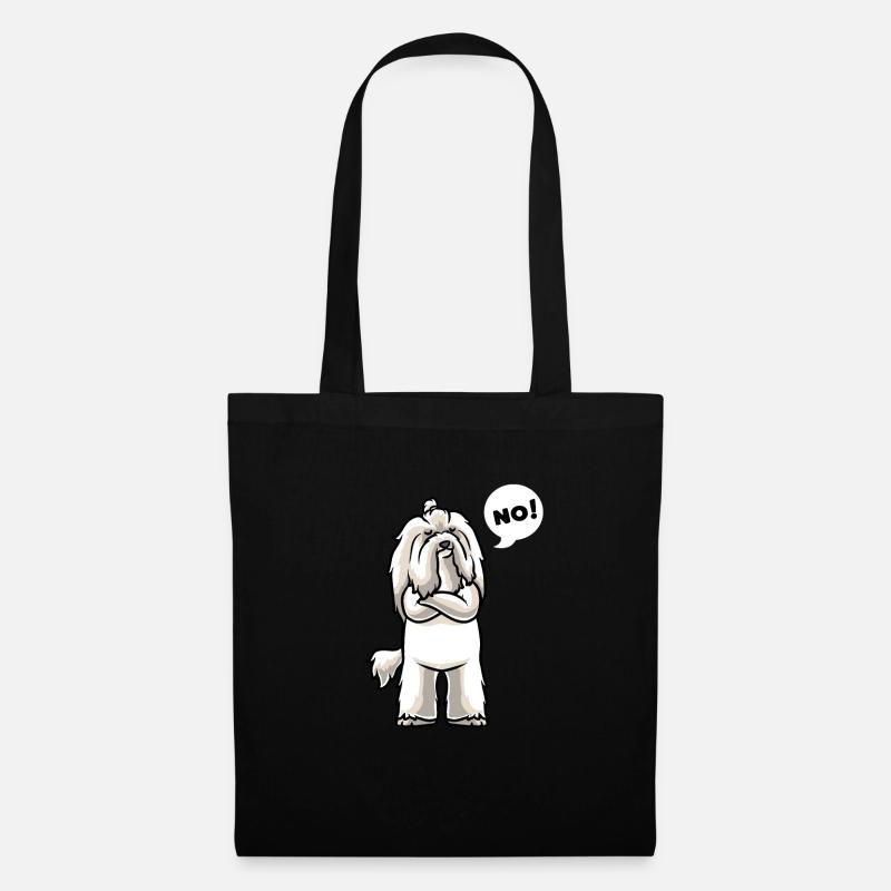 Sturer Coton de Tuléar Hunde - Stoffbeutel - Schwarz