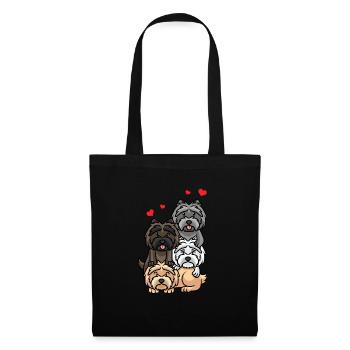 Cairn Terrier chien - Sac en tissu - noir - Devant
