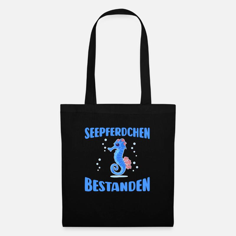 Seepferdchen bestanden Schwimm Abzeichen Kinder - Stoffbeutel - Schwarz
