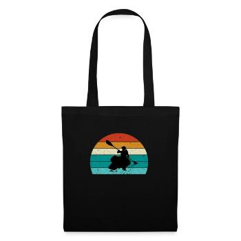 Whitewater Kayak Kayaking Retro Style Vintage Colorful - Tote Bag - black - Front