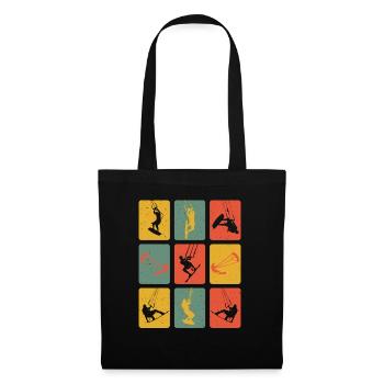 Retro Kite Surfer Kitsurfing Kiter Water Sports - Tote Bag - black - Front