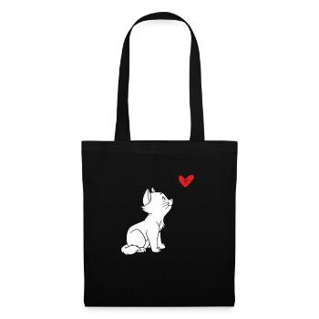Cat Heart Cute Cat Cat Lover - Tote Bag - black - Front