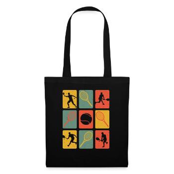 Rétro tennis joueur de tennis vintage joueur de tennis - Sac en tissu - noir - Devant