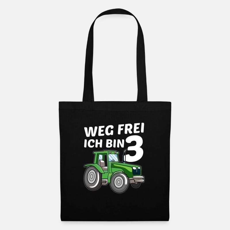 Ich bin 3 Jahre 3. Traktor Geburtstag Trecker - Stoffbeutel - Schwarz