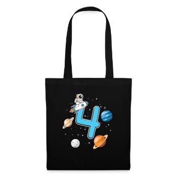 Birthday 4 years astronaut rocket 4th birthday - Tote Bag - black - Front