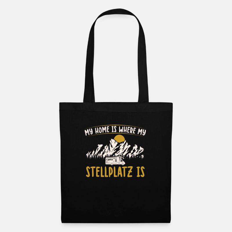 Home Is Where My Stellplatz Is Camping Camper - Stoffbeutel - Schwarz