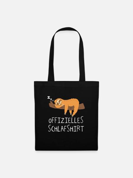 Offizielles Schlafshirt Faultier - Stoffbeutel - Schwarz