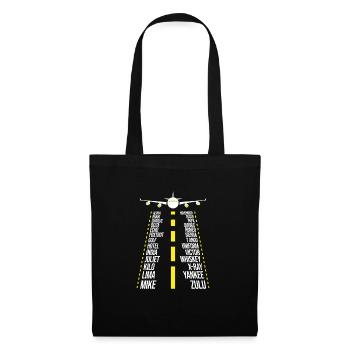 Pilot Airplane Alphabet - Phonetic Alphabet - Tote Bag - black - Front