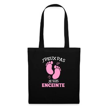 J'peux pas je suis enceinte Annonce Grossesse Cade - Sac en tissu - noir - Devant