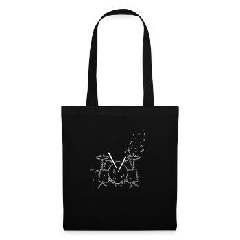 Drum Music Notes Musical Instrument Drum Notes - Sac en tissu - noir - Devant