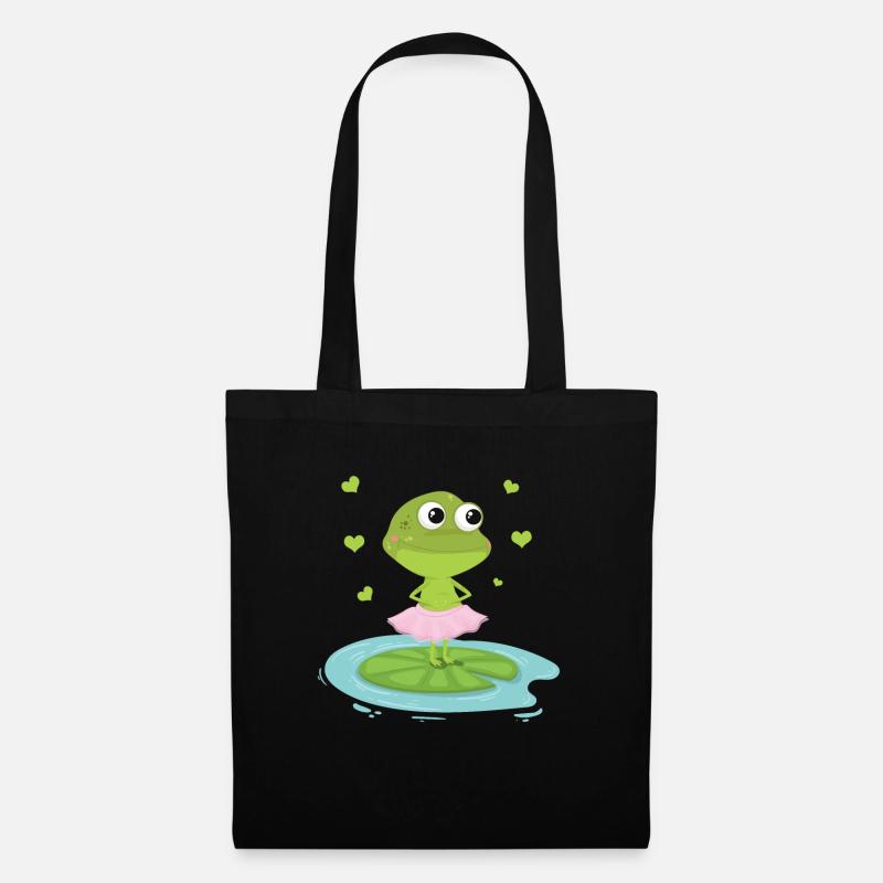 Frosch Geschenk Fröschlein Märchen Prinz Lurch - Stoffbeutel - Schwarz