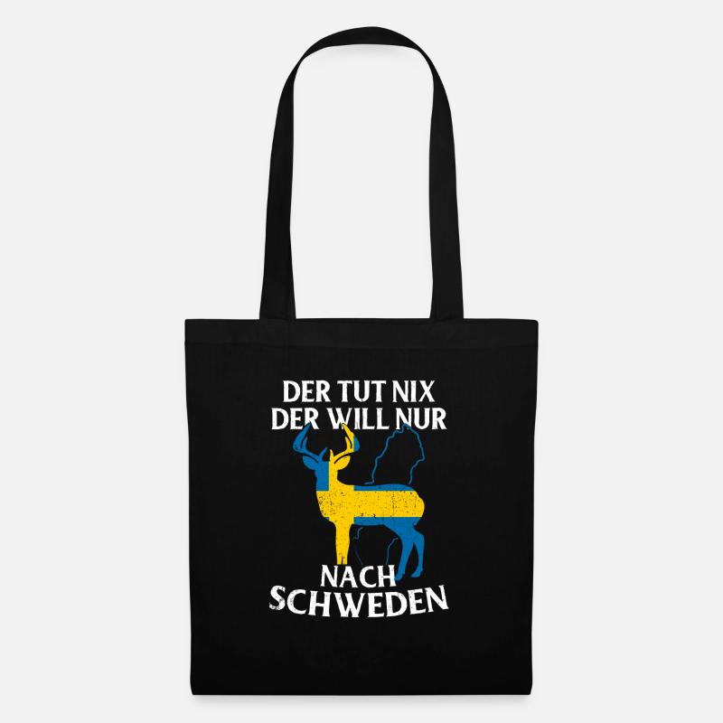 Schweden - Stoffbeutel - Schwarz