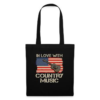 In Love with Country Music Western Music Linedance - Tote Bag - black - Front