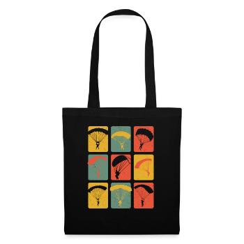 Rétroprojecteur parapente parapentiste vintage - Sac en tissu - noir - Devant