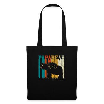 Papa Bär - Stoffbeutel - Schwarz - Vorne