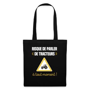Risque de parler de tracteurs à tout moment - Sac en tissu - noir - Devant