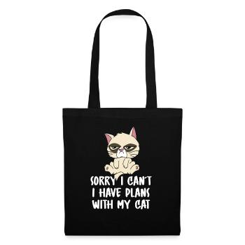 Sorry I Can't I Have Plans with My Cat Owner Lover - Tote Bag - black - Front