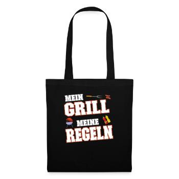 Mein Grill meine Regeln - Grillen Griller Sommer - Stoffbeutel - Schwarz - Vorne