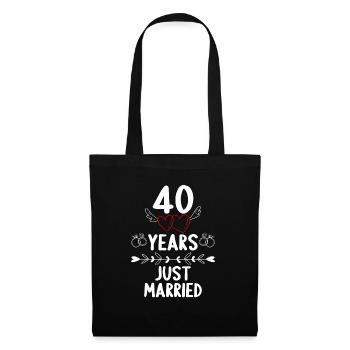 40 ans 40 Yaers just married 40 ans de mariage - Sac en tissu - noir - Devant