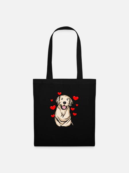 Golden-Retriever | Golden Retriever - Stoffbeutel - Schwarz