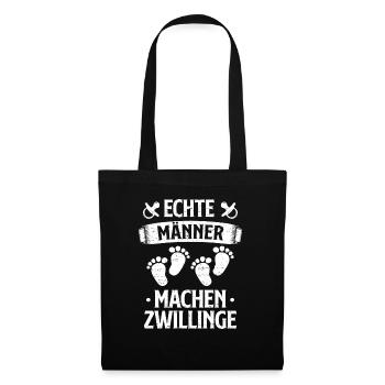 Echte Männer Machen Zwillinge Vater von Zwillingen - Stoffbeutel - Schwarz - Vorne