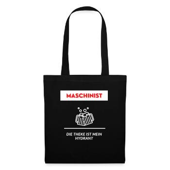 Maschinist Freiwillige Feuerwehr Saufen Geschenk - Stoffbeutel - Schwarz - Vorne