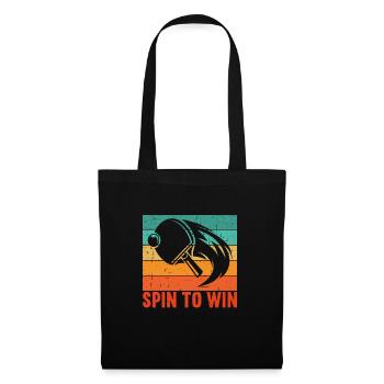 Tischtennis Spin to Win Spieler Spielerin - Stoffbeutel - Schwarz - Vorne