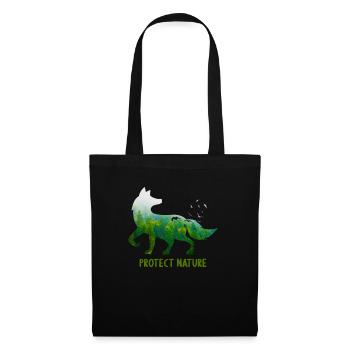 Protect Nature Fox Environmental Protection Animal Welfare - Tote Bag - black - Front