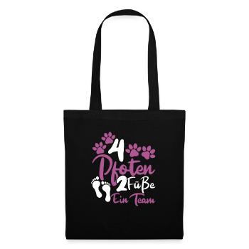 Hundebesitzer Frauchen Hunde Liebe Geschenke - Stoffbeutel - Schwarz - Vorne