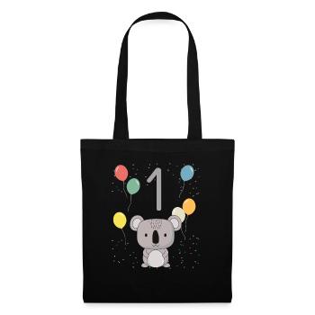 1er anniversaire anniversaire d’enfant 1 ans Koala - Sac en tissu - noir - Devant