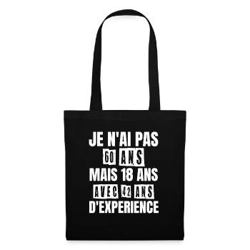 Cadeau d'anniversaire 60 ans - Sac en tissu - noir - Devant